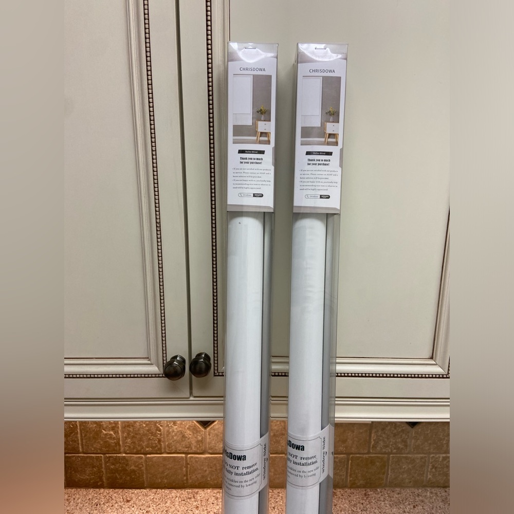 NWT (2) Chris dowa roller blinds blackout white